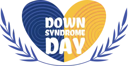Blue and Yellow Heart for Down Syndrome Day