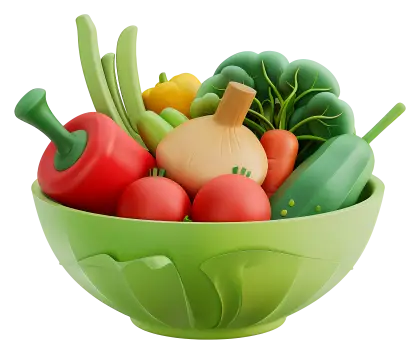 Bowl of Fresh and Colorful Vegetables