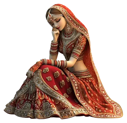 Elegant Traditional Bride in Red