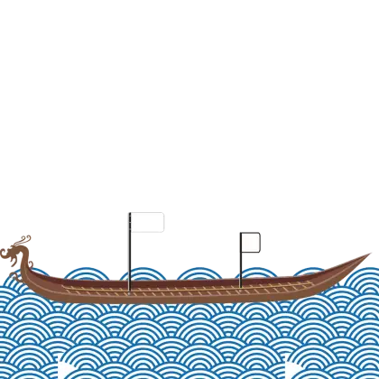 Traditional Dragon Boat on Waves