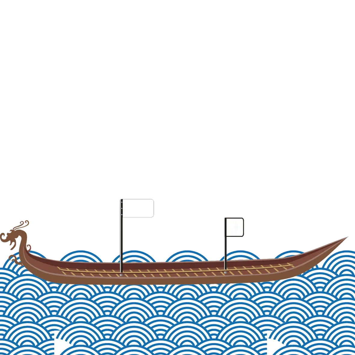 Traditional Dragon Boat on Waves