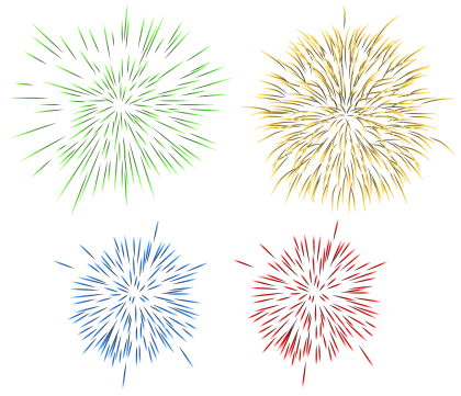 Bright Colorful Fireworks Display