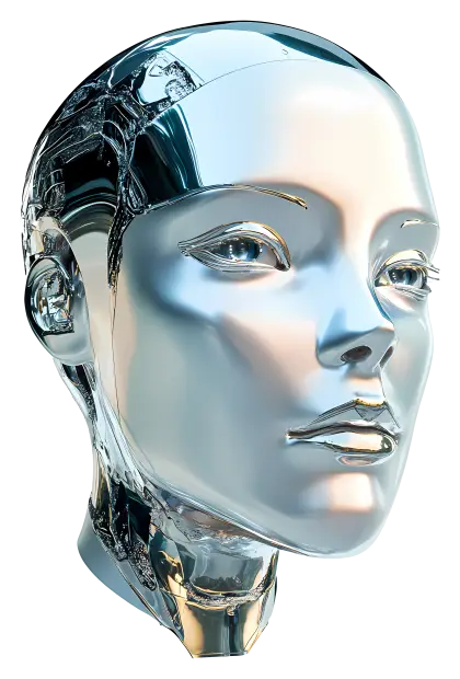 Metallic Robot Head Design