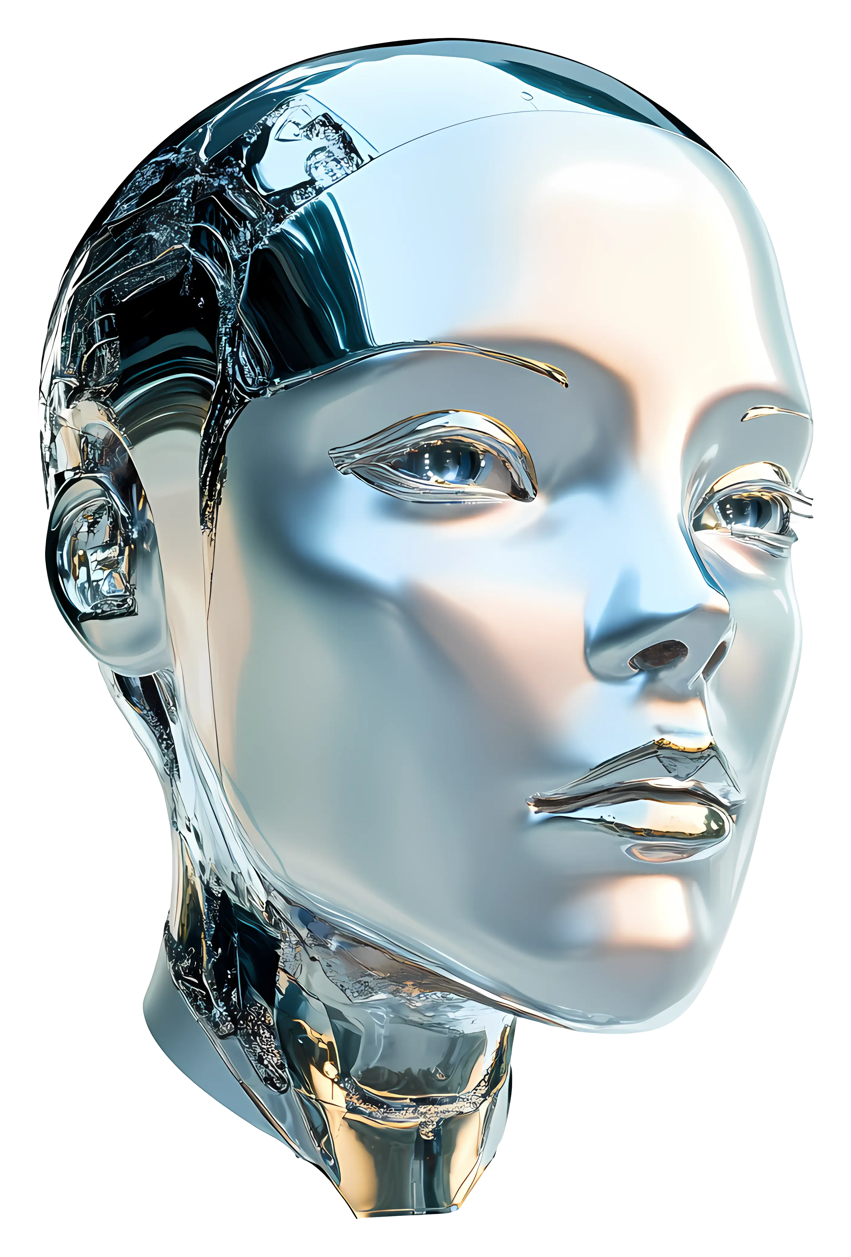 Metallic Robot Head Design