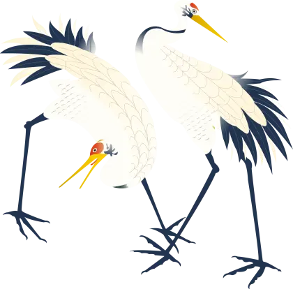 Elegant White Crane Illustration
