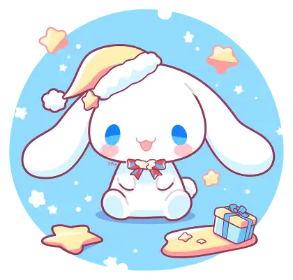 Adorable White Bunny with Stars