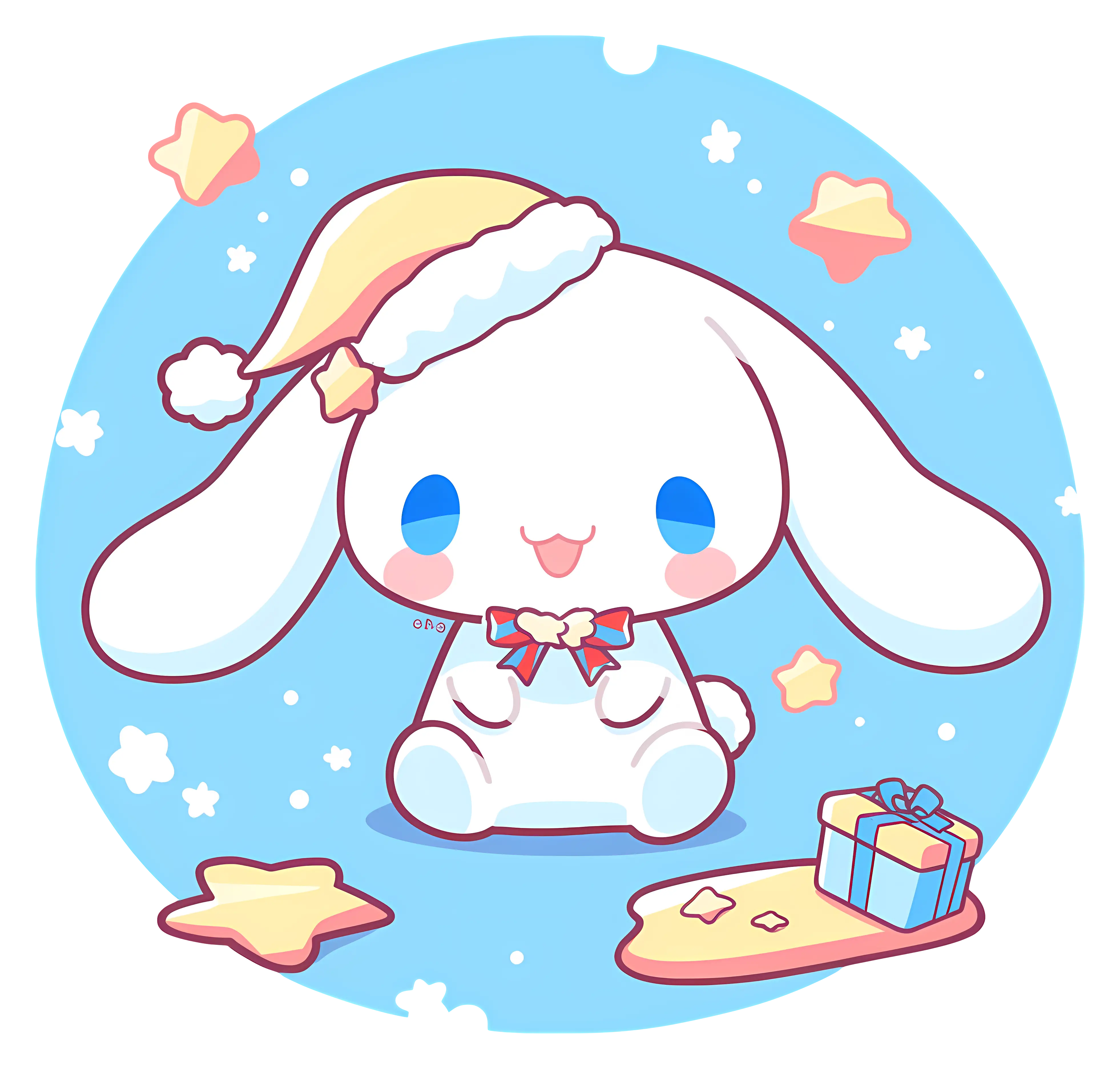 Adorable White Bunny with Stars