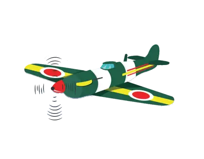 Cartoon Green Airplane