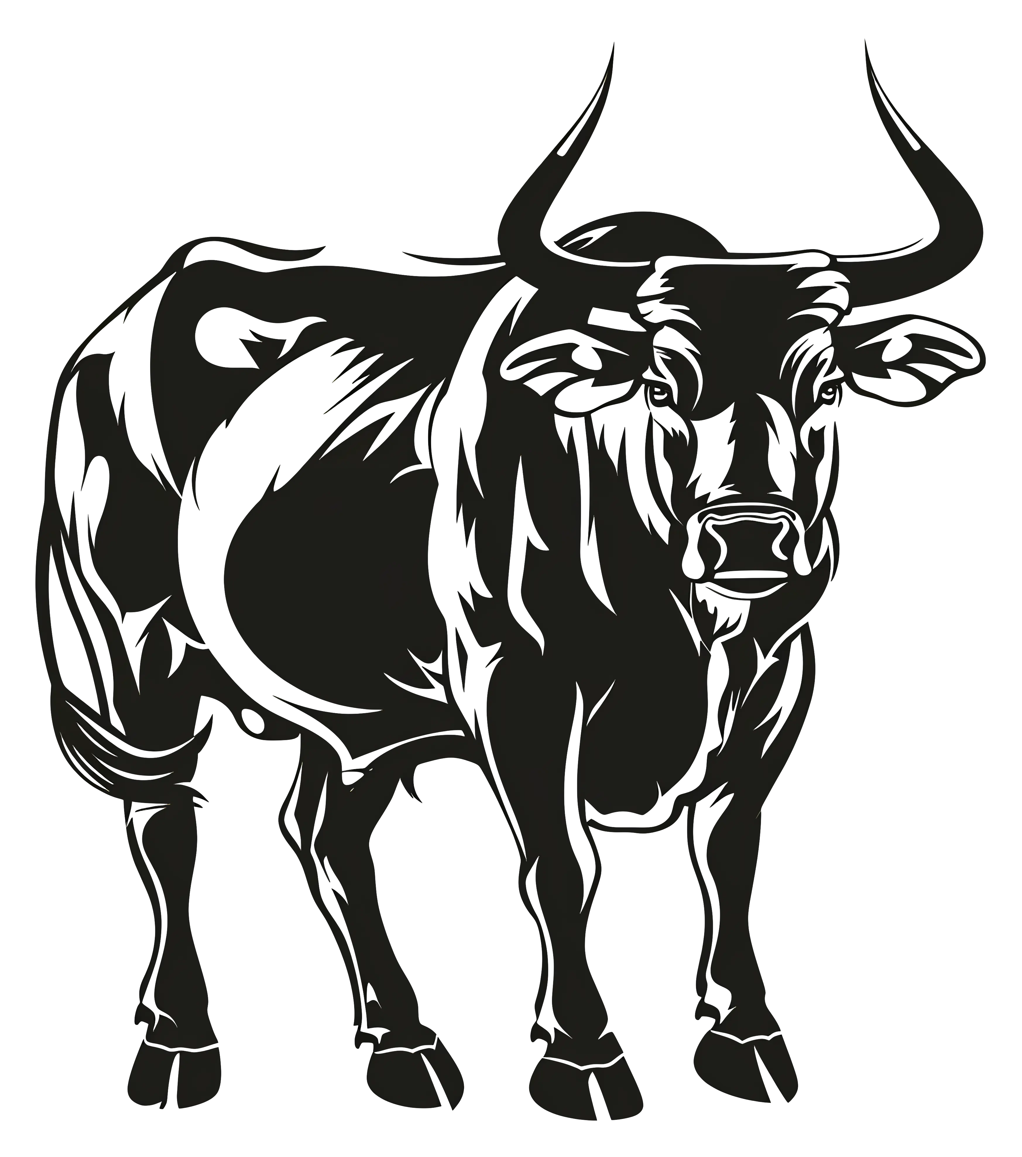 Stylized Black Bull Illustration