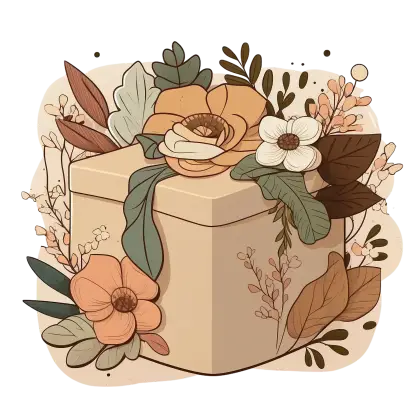 Gift Box with Floral Decoration