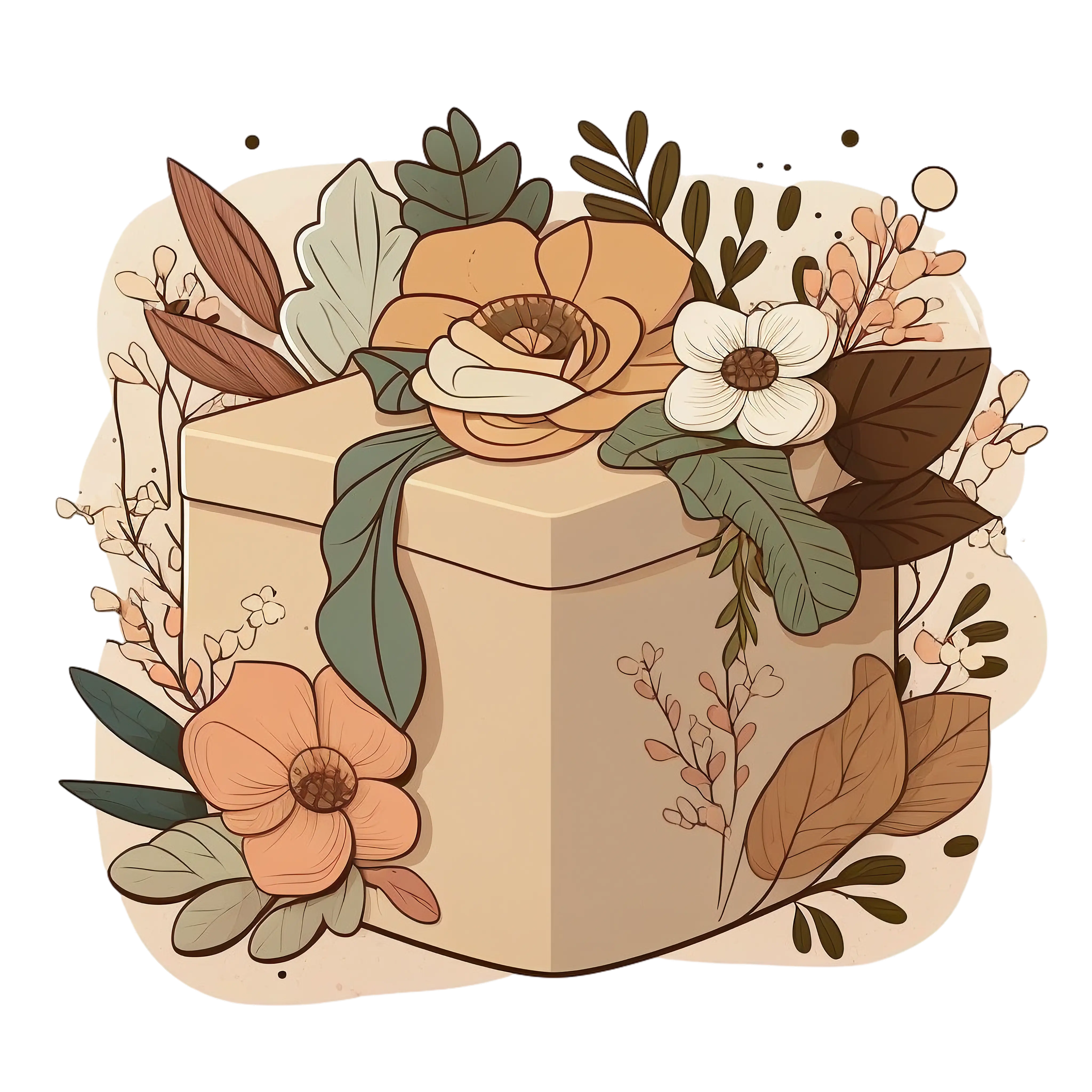 Gift Box with Floral Decoration