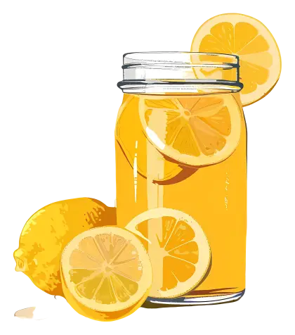 Glass Jar of Refreshing Lemonade