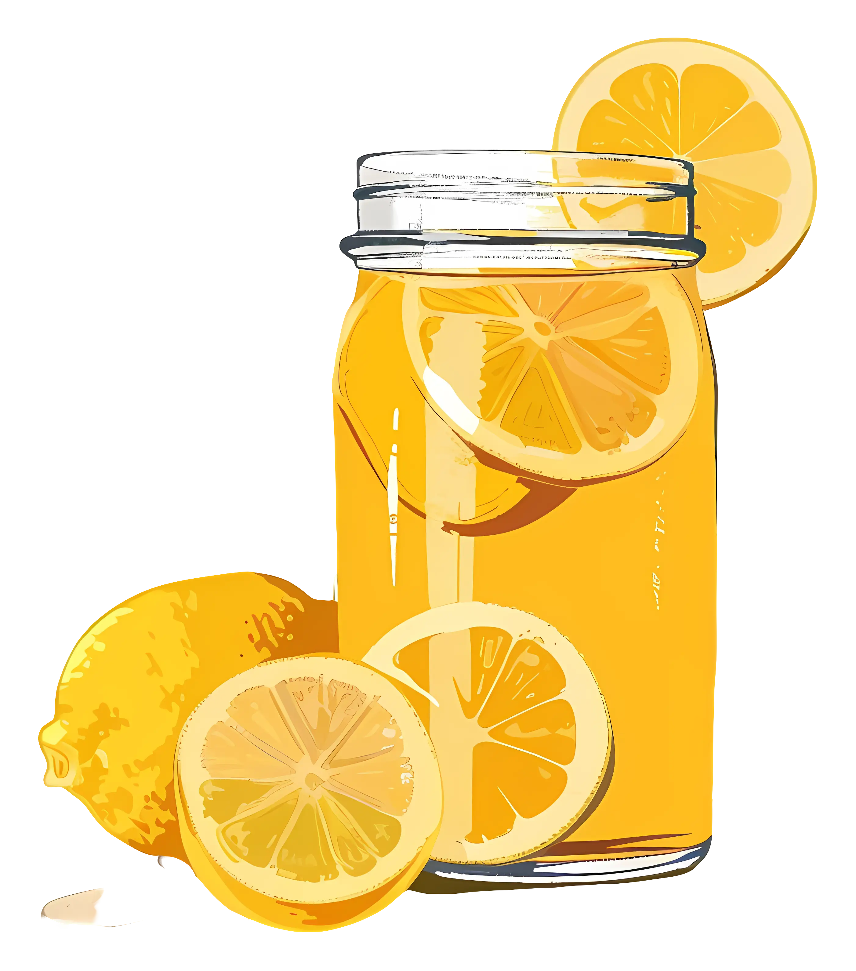 Glass Jar of Refreshing Lemonade