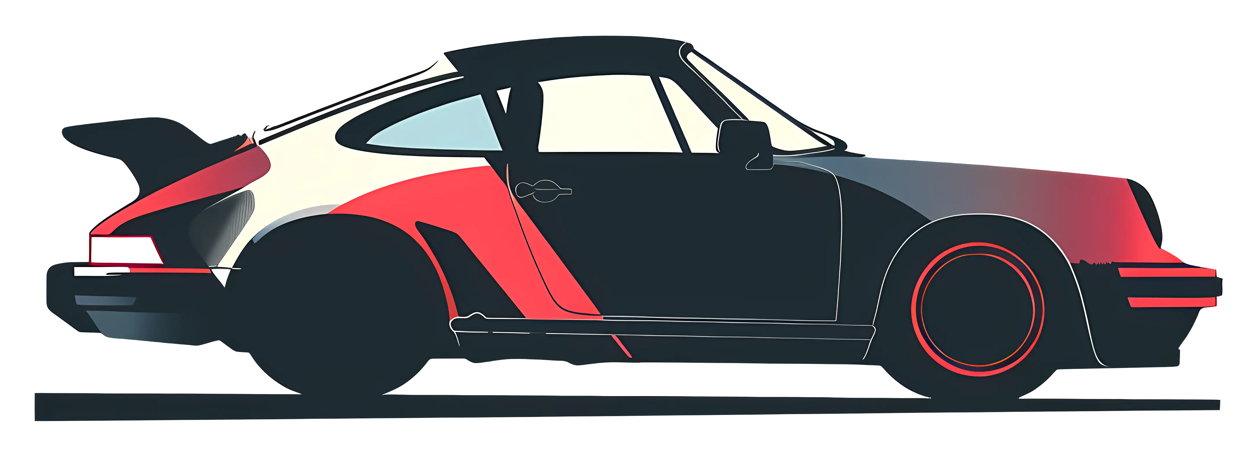 Stylish Black and Red Sports Car
