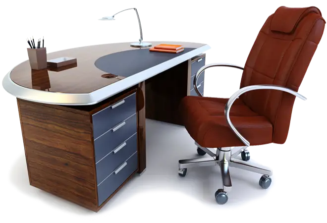 Modern Desk and Comfortable Office Chair