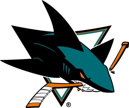 Shark Logo with Hockey Stick Design