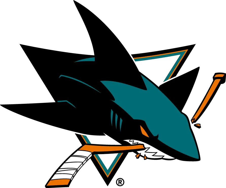 Shark Logo with Hockey Stick Design