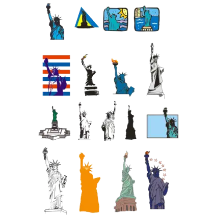 Various Illustrations of the Statue of Liberty