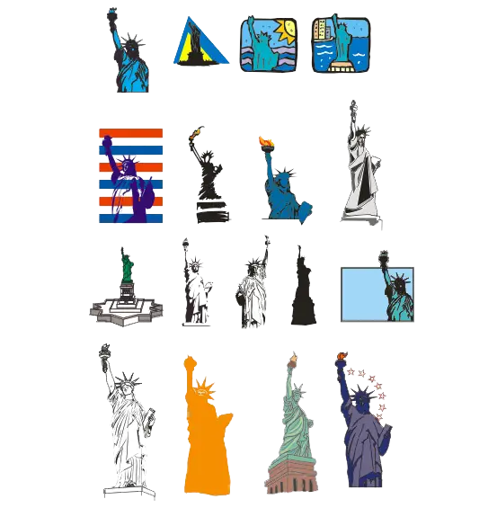 Various Illustrations of the Statue of Liberty