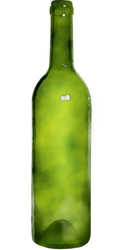 Illustration of a Green Glass Bottle