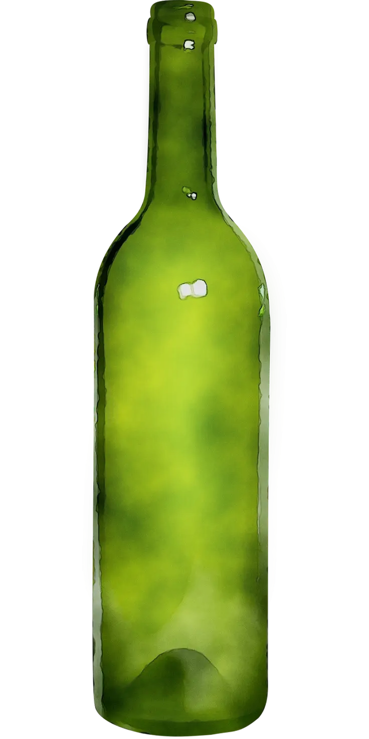Illustration of a Green Glass Bottle