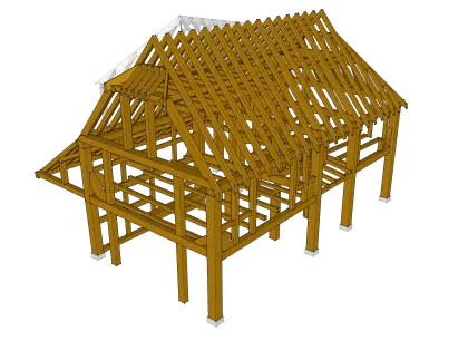 Wooden House Frame for Construction