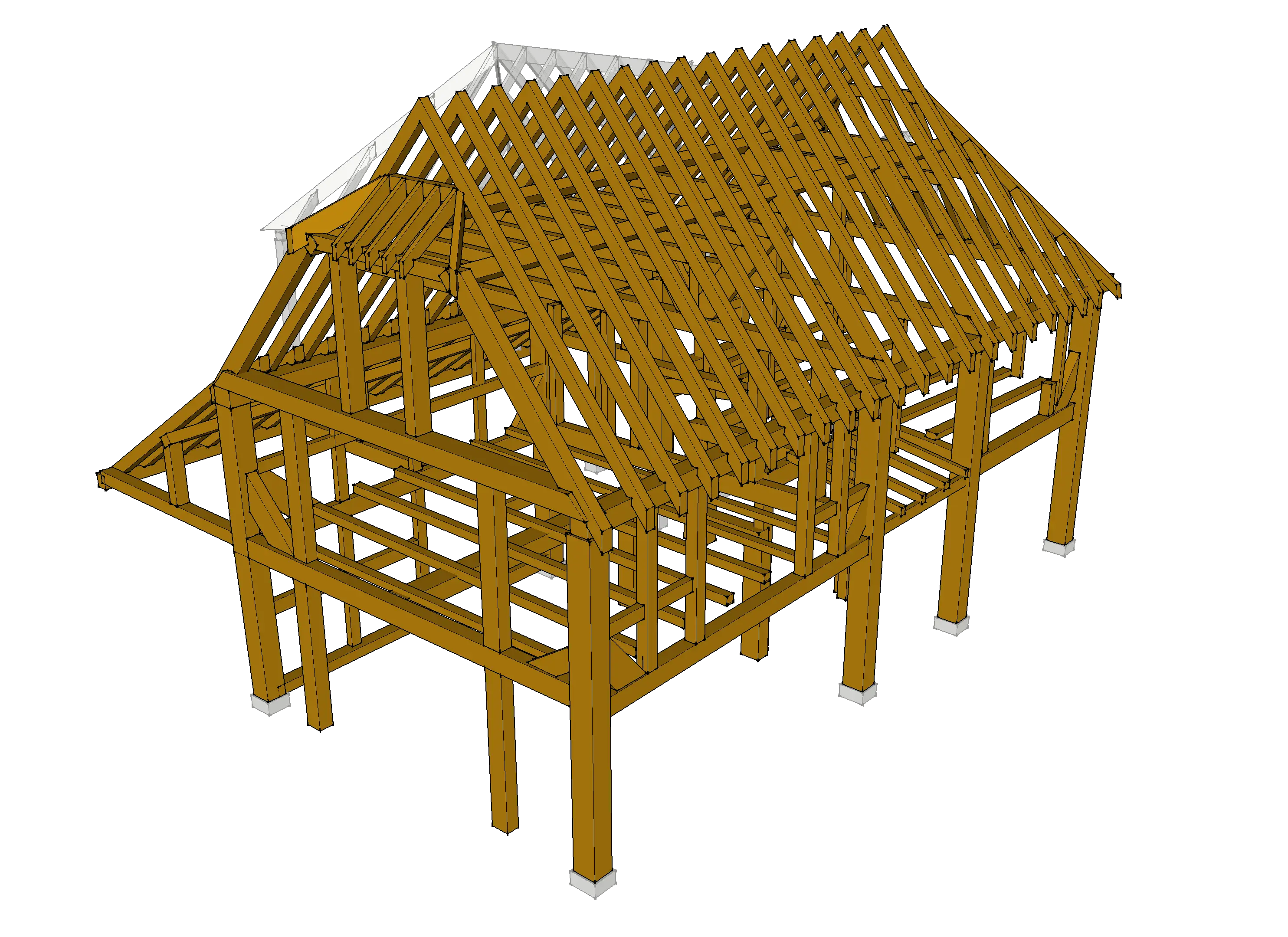 Wooden House Frame for Construction