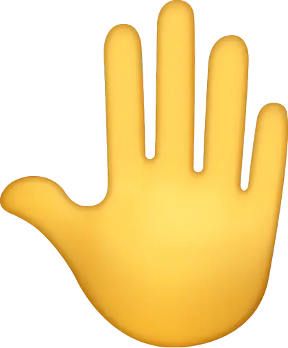 Raised Yellow Hand Gesture Emoji