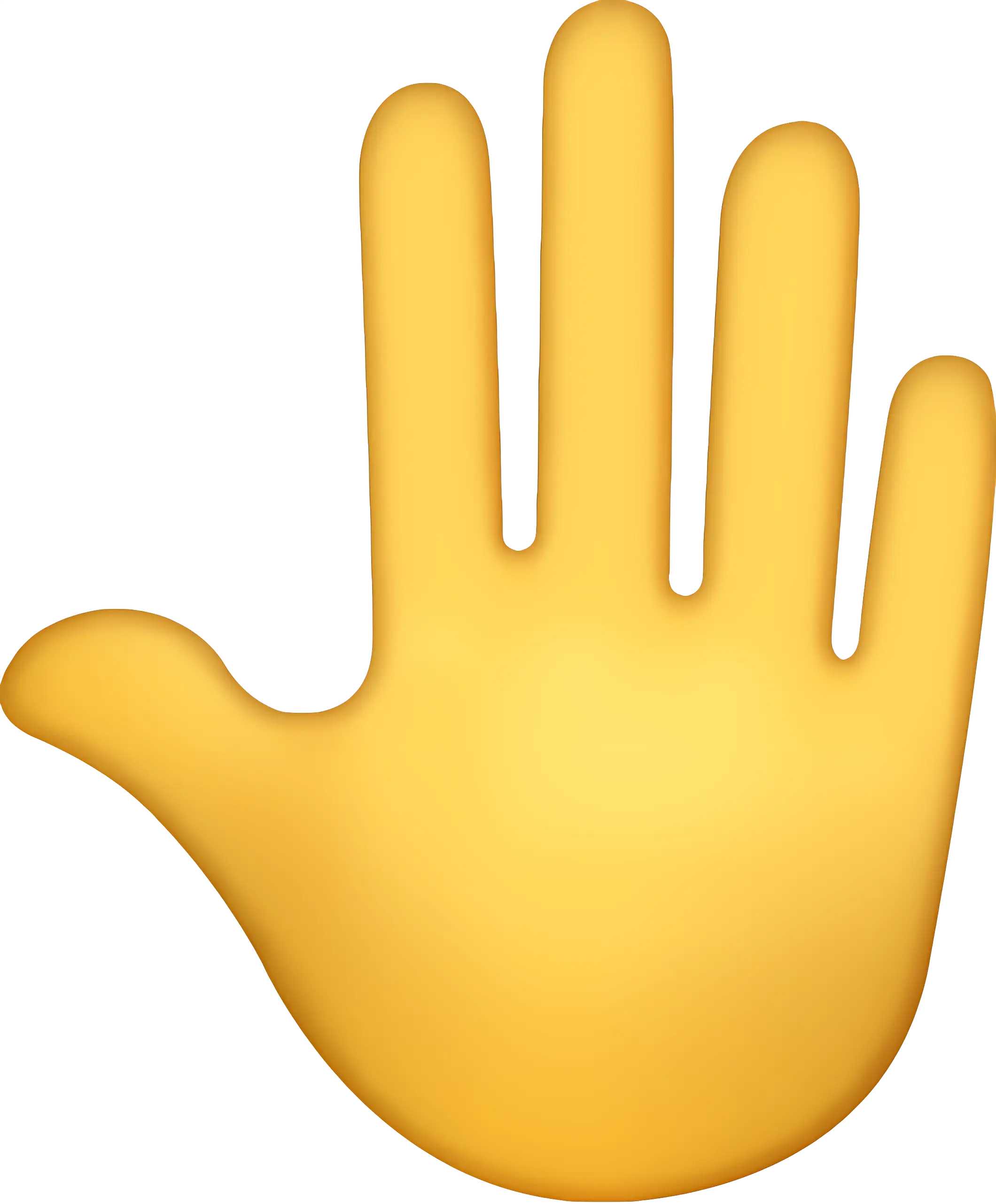 Raised Yellow Hand Gesture Emoji