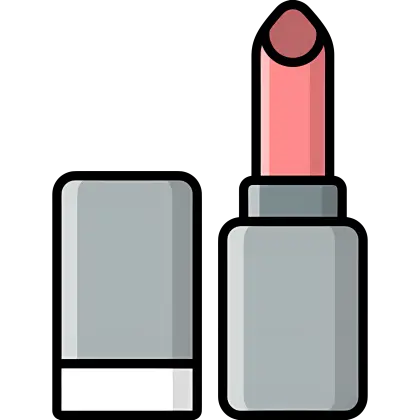 Pink Lipstick Tube Icon for Makeup Essentials
