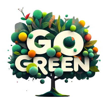 Go Green Illustrated Colorful Tree