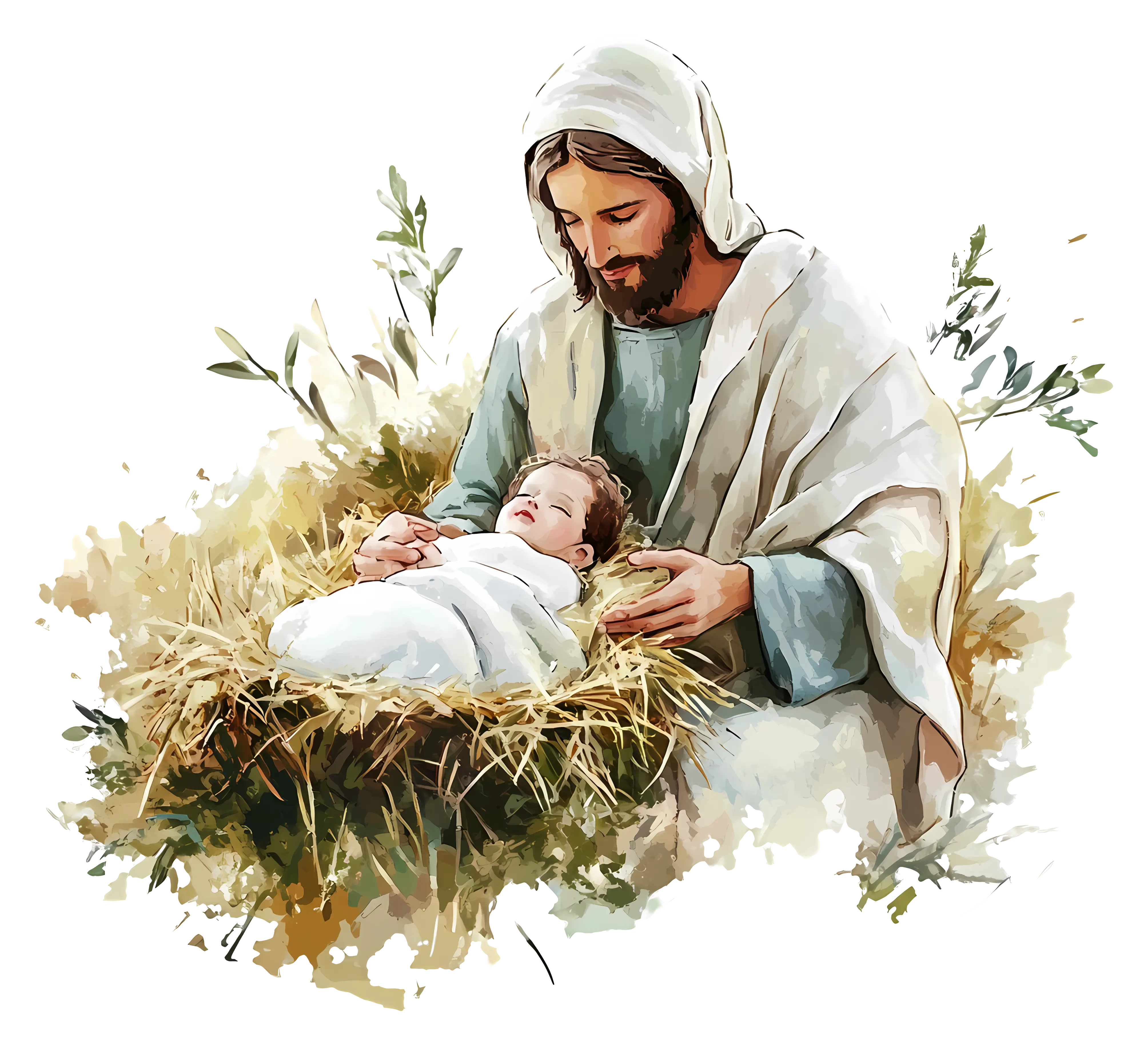 Jesus with Baby Illustration