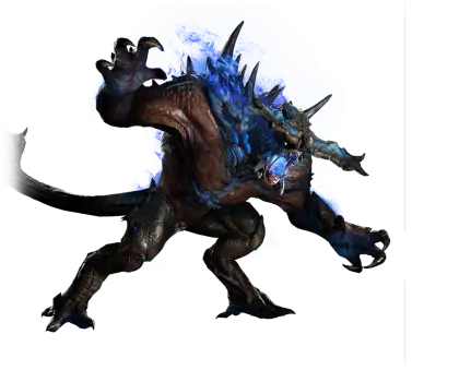 Fantasy Demonic Creature with Blue Flames
