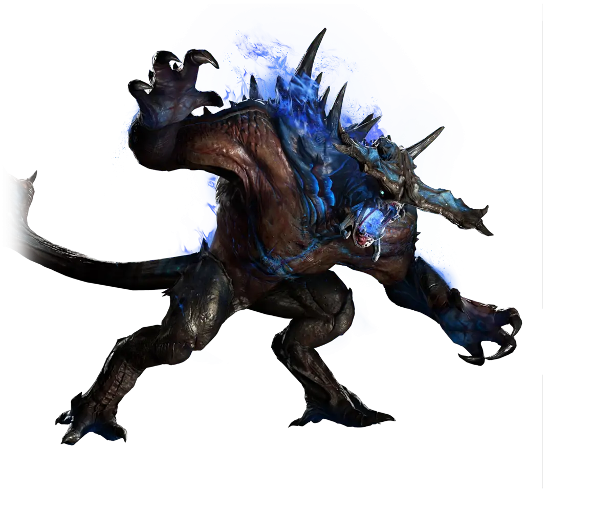 Fantasy Demonic Creature with Blue Flames