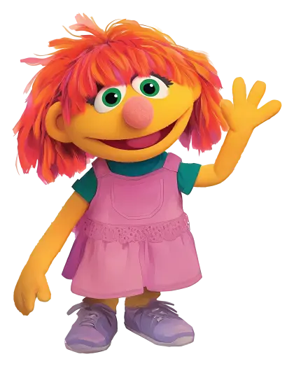 Friendly Yellow Puppet Character Waving Illustration