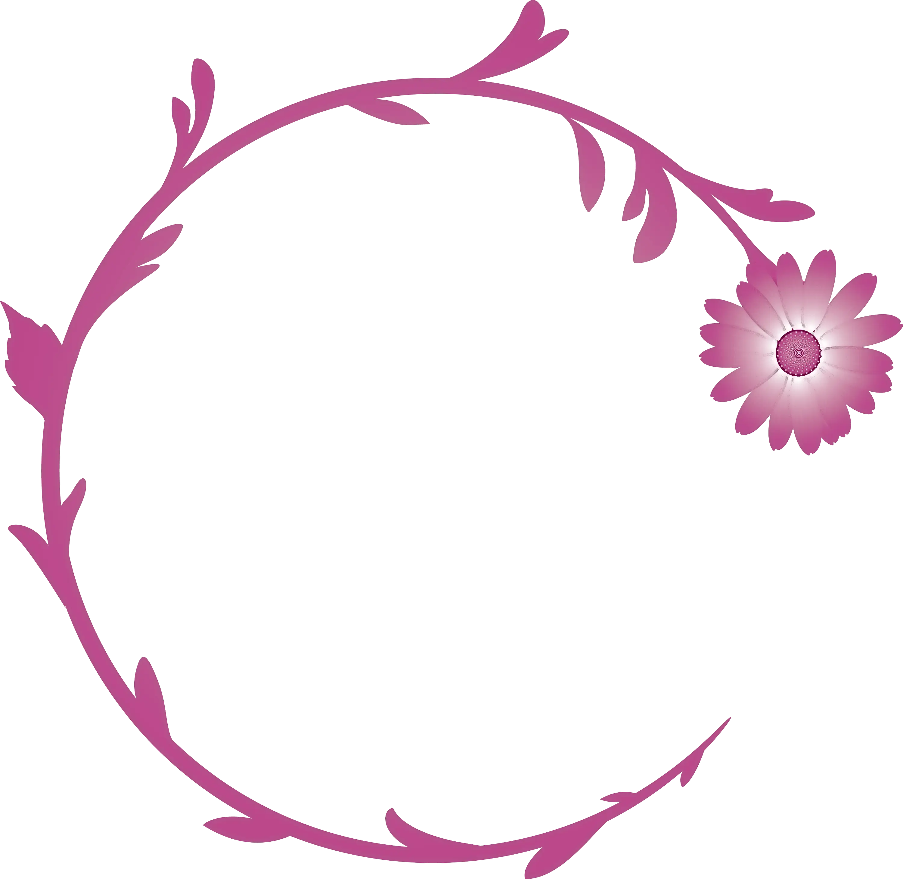 Pink Floral Wreath with Flower Accent