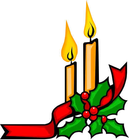 Festive Christmas Candles Art with Holly