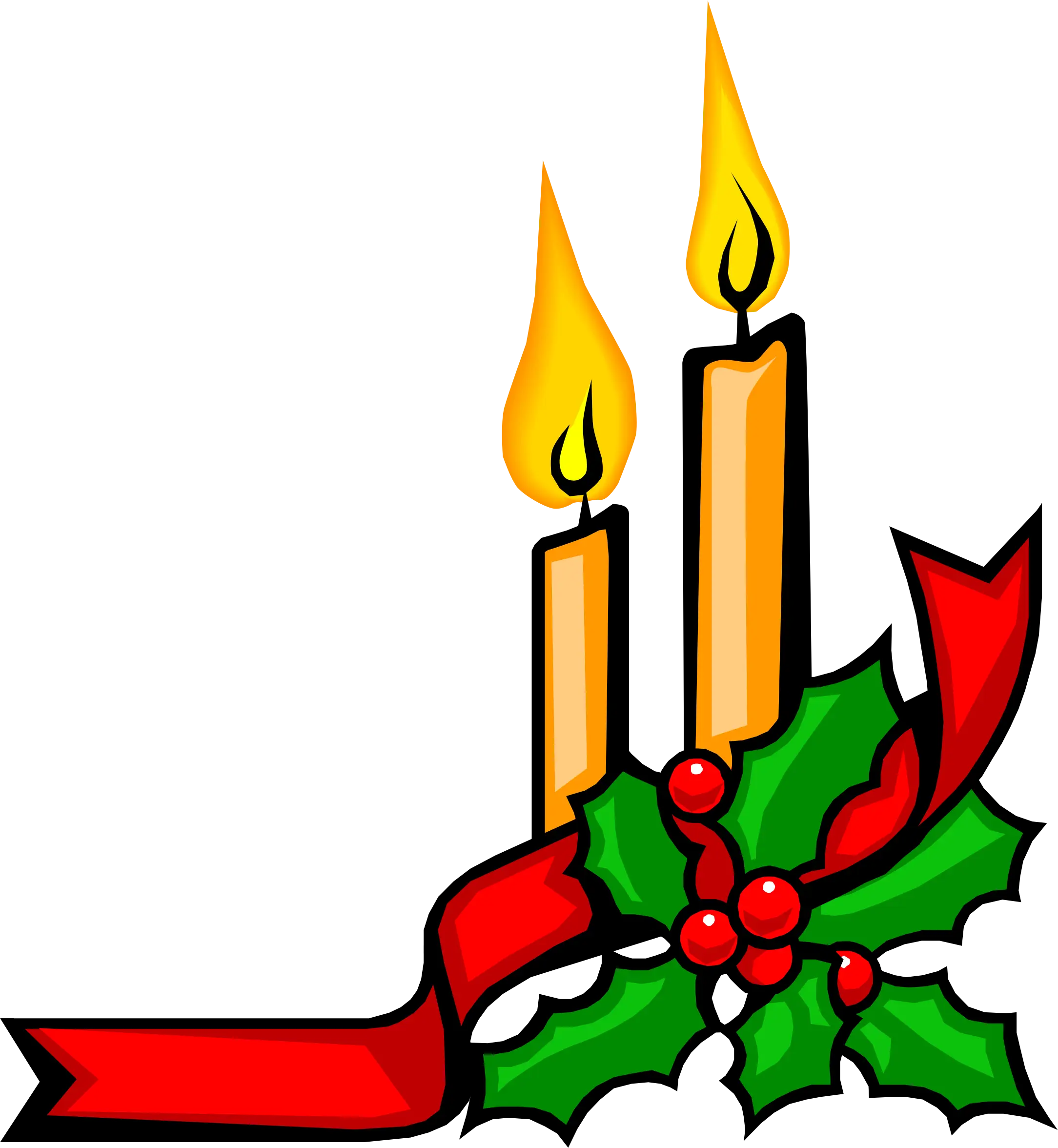 Festive Christmas Candles Art with Holly