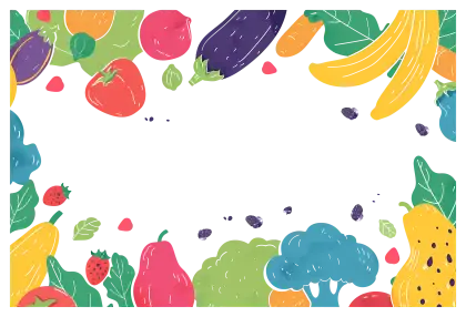 Bright and colorful theme of fruits and vegetables