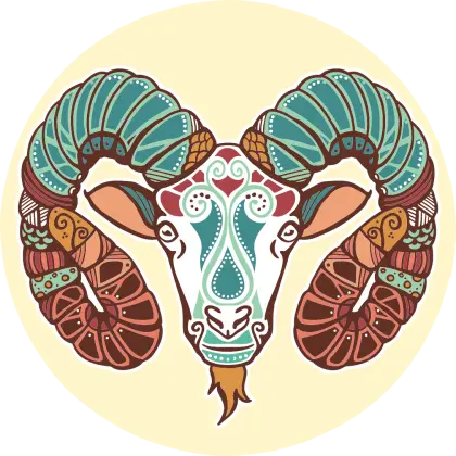 Decorative Ram Illustration with Patterns