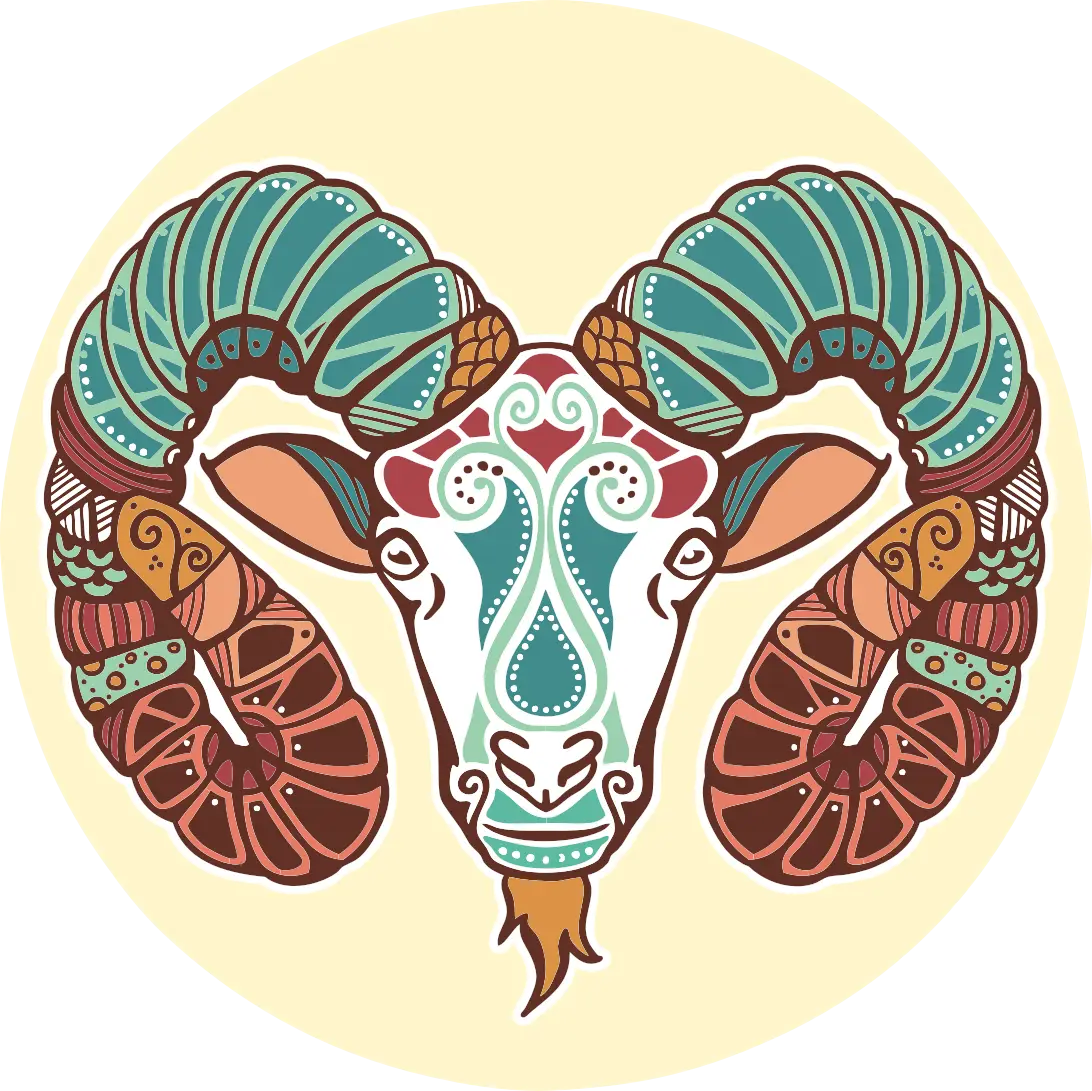Decorative Ram Illustration with Patterns