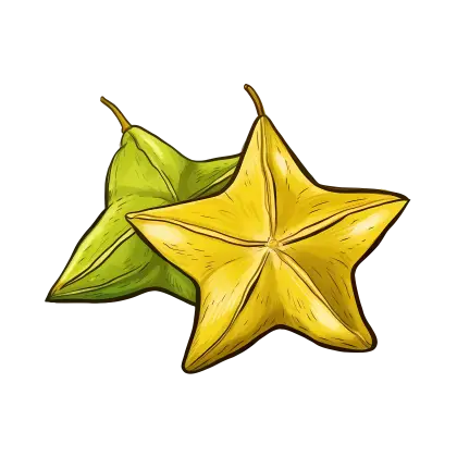 Hand-Drawn Carambola Fruits Illustration