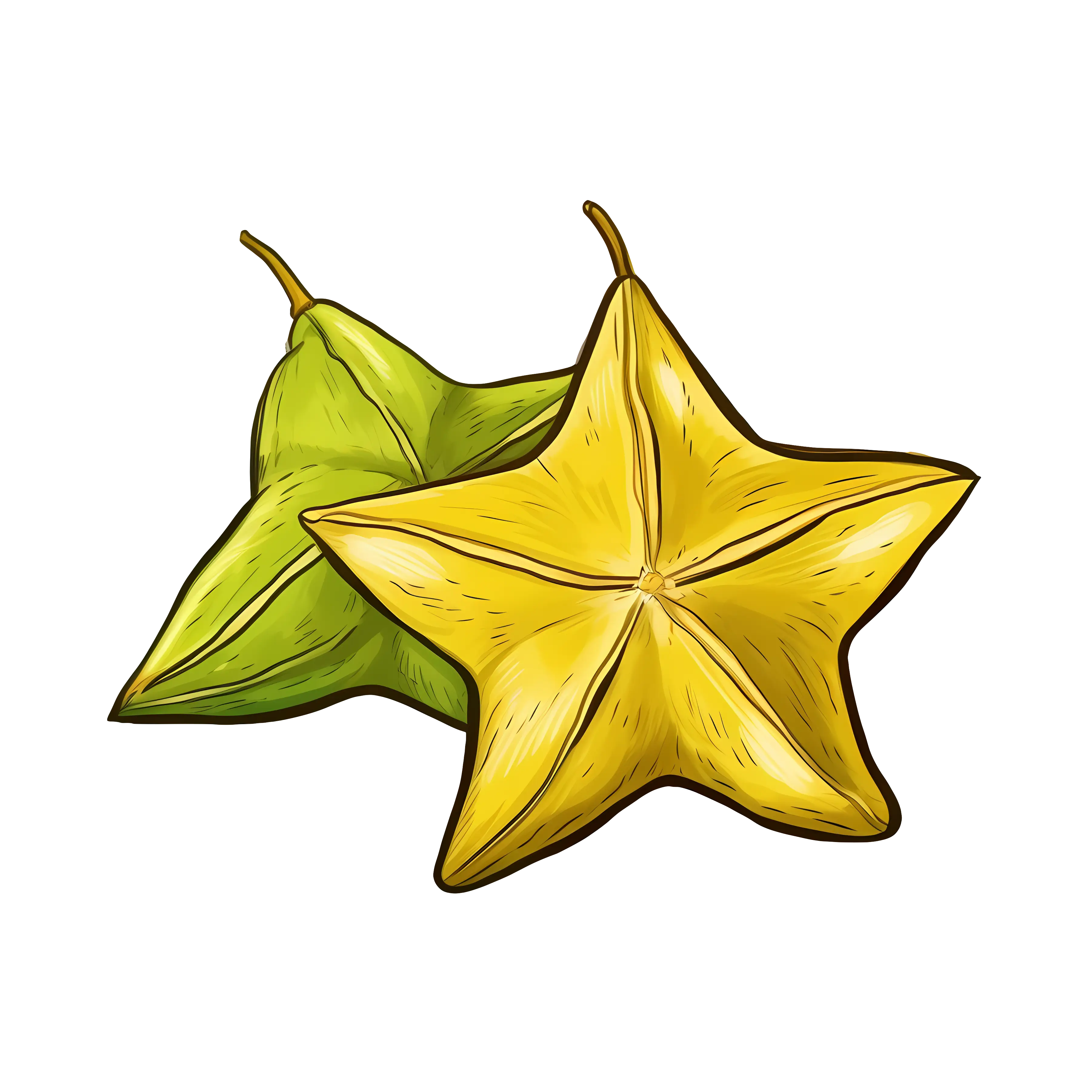 Hand-Drawn Carambola Fruits Illustration