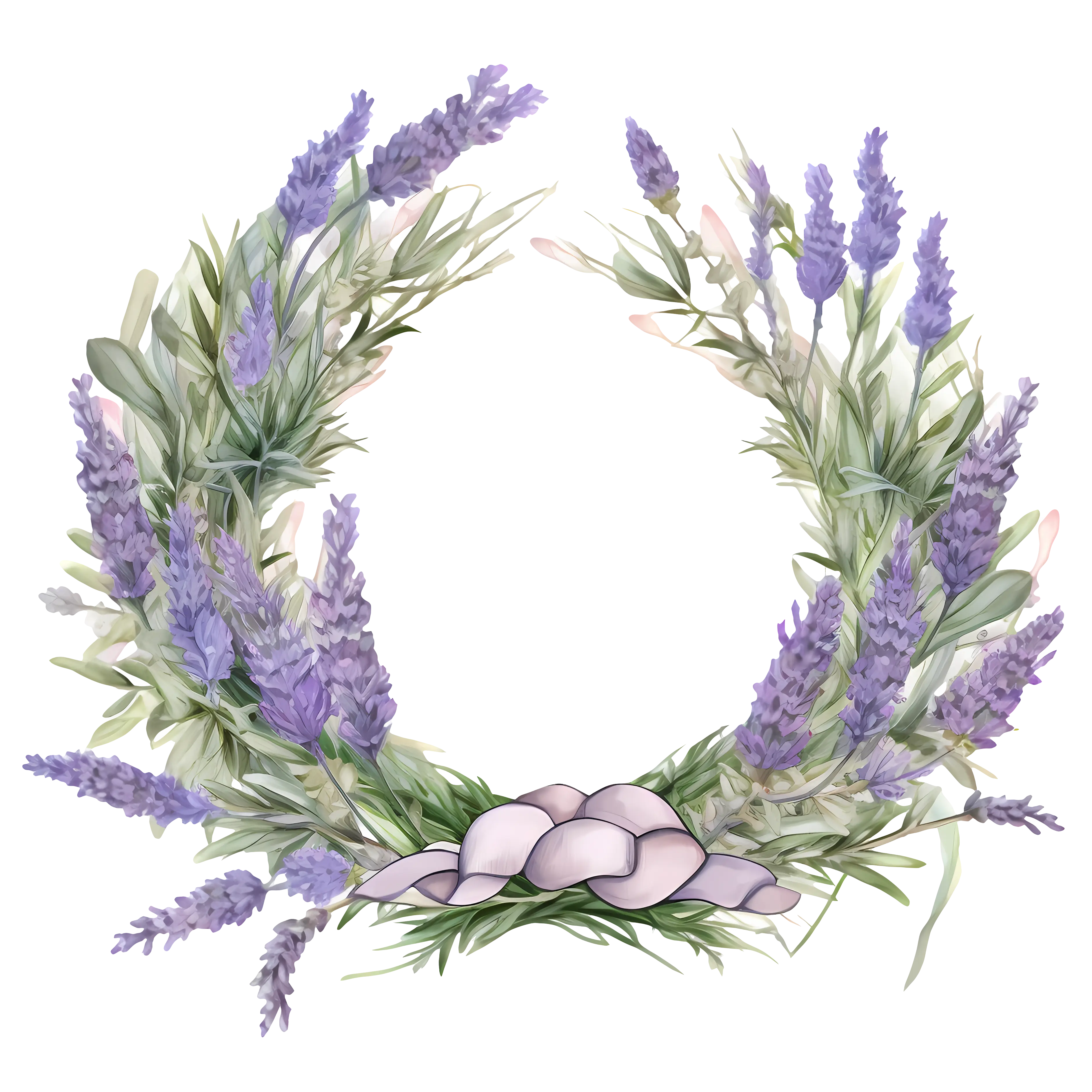 Lavender Wreath with Soft Greenery