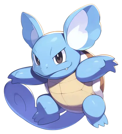 Blue Cartoon Turtle