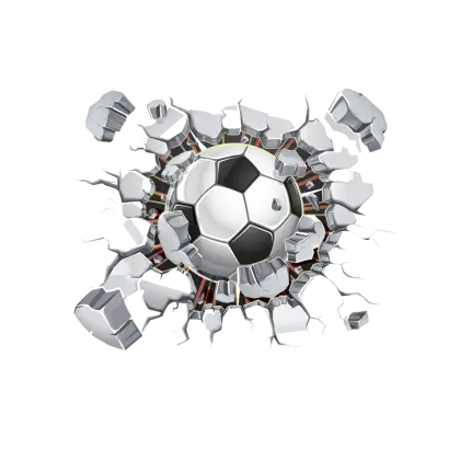 Soccer Ball Breaking Through Wall