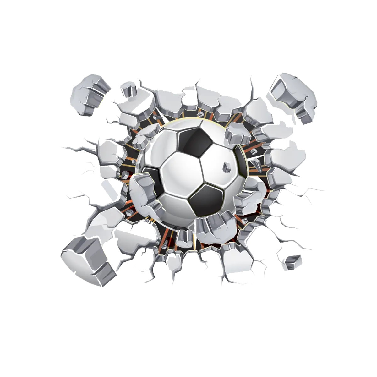 Soccer Ball Breaking Through Wall