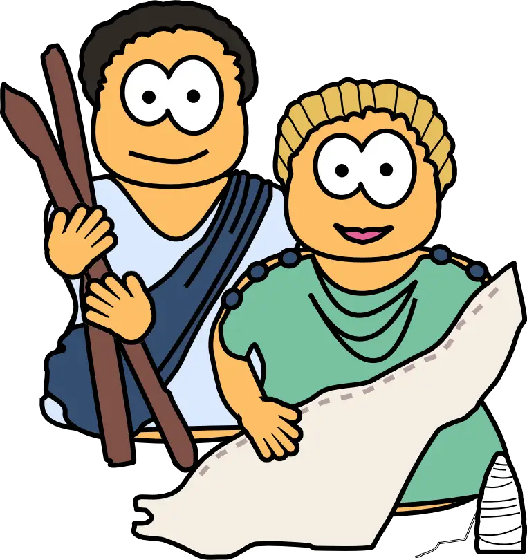 Cartoon Romans with Scroll