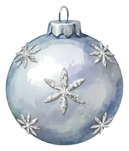 Silver Christmas Ornament with Snowflake Design