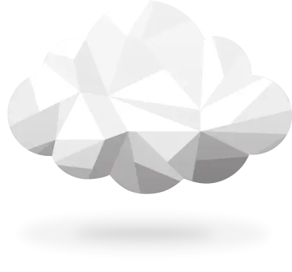 Geometric White Cloud Icon